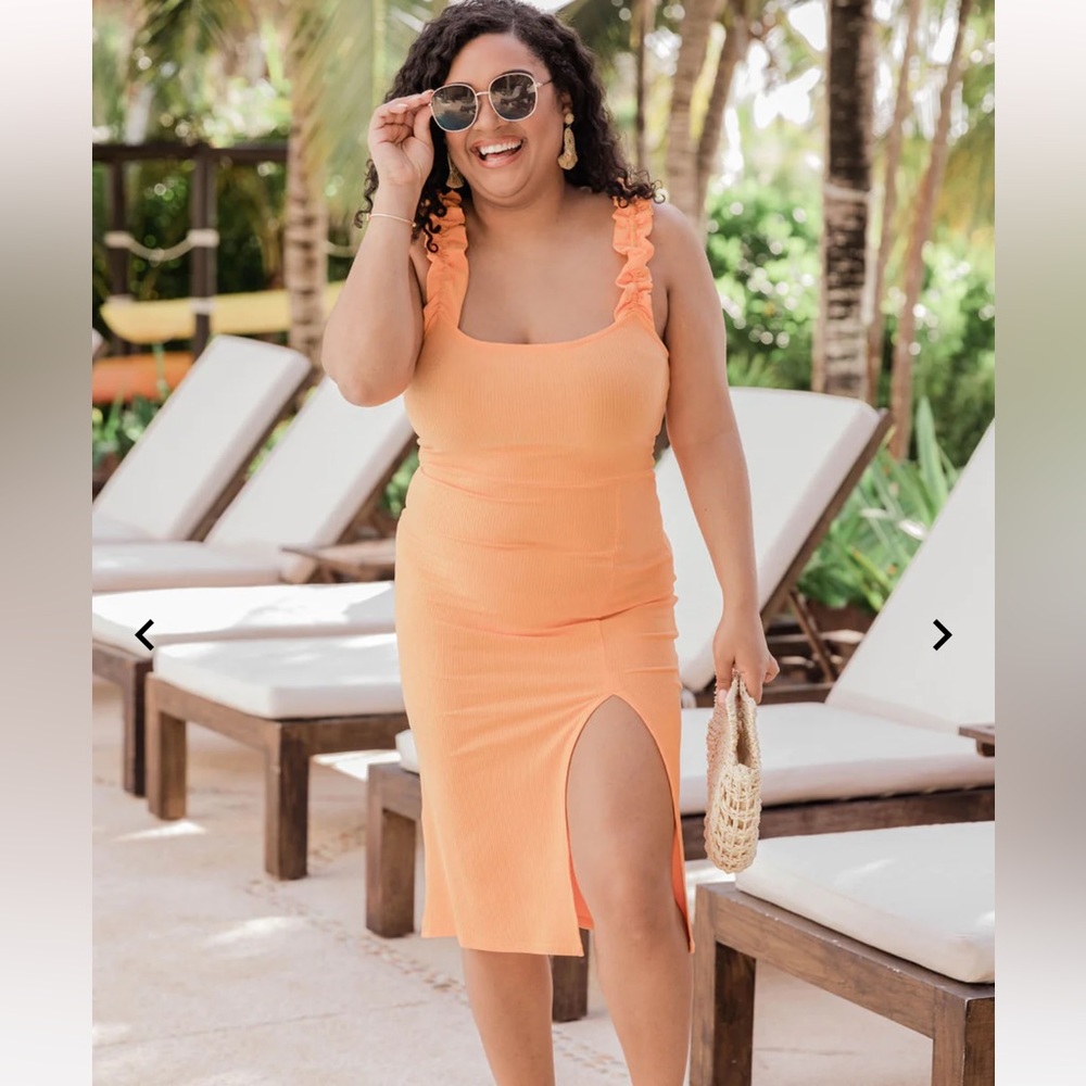 Bright orange dress
